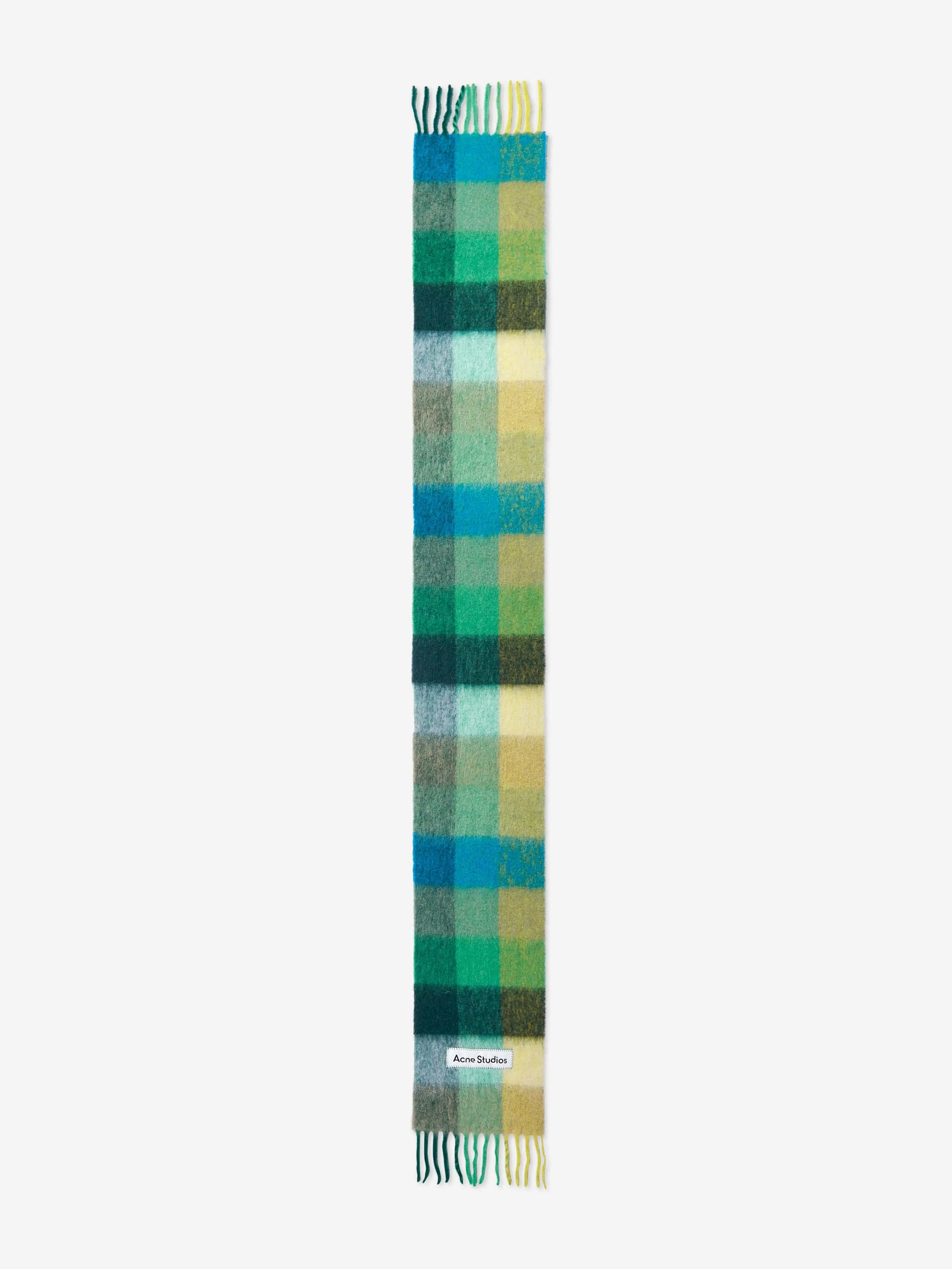 Acne Studios Kids Blue Checked Scarf - 250 CM