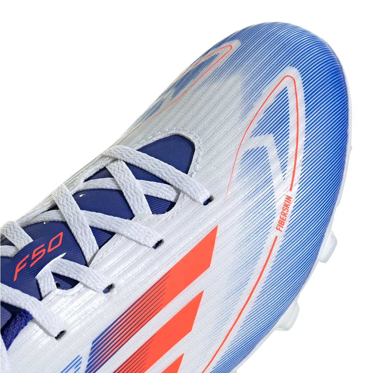 adidas F50 Club FxG Soccer Cleats - White/Red/Lucid Blue