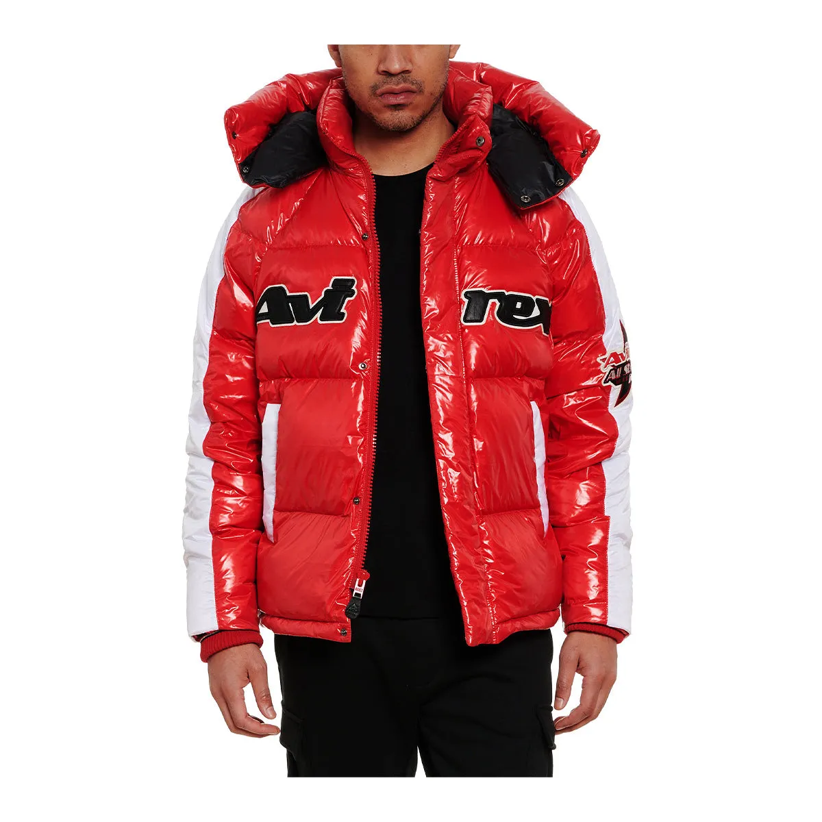 Avirex Red Hooded Parka Jacket for Men AVF201O47-931