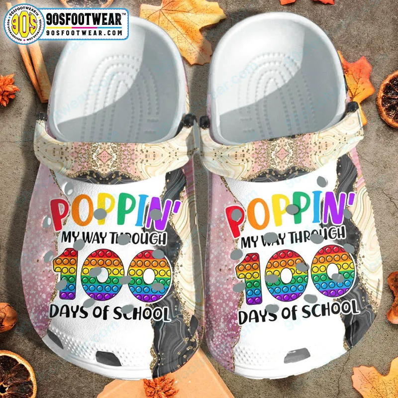 100 Days of School Crocs Popping Clog Shoes Back to School