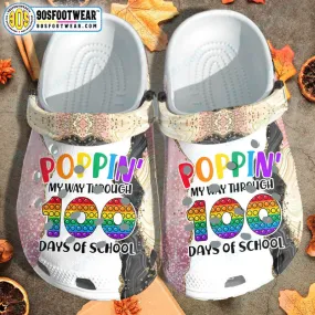 100 Days of School Crocs Popping Clog Shoes Back to School