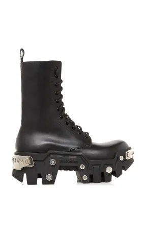 Bulldozer Platform Leather Combat Boots by Balenciaga