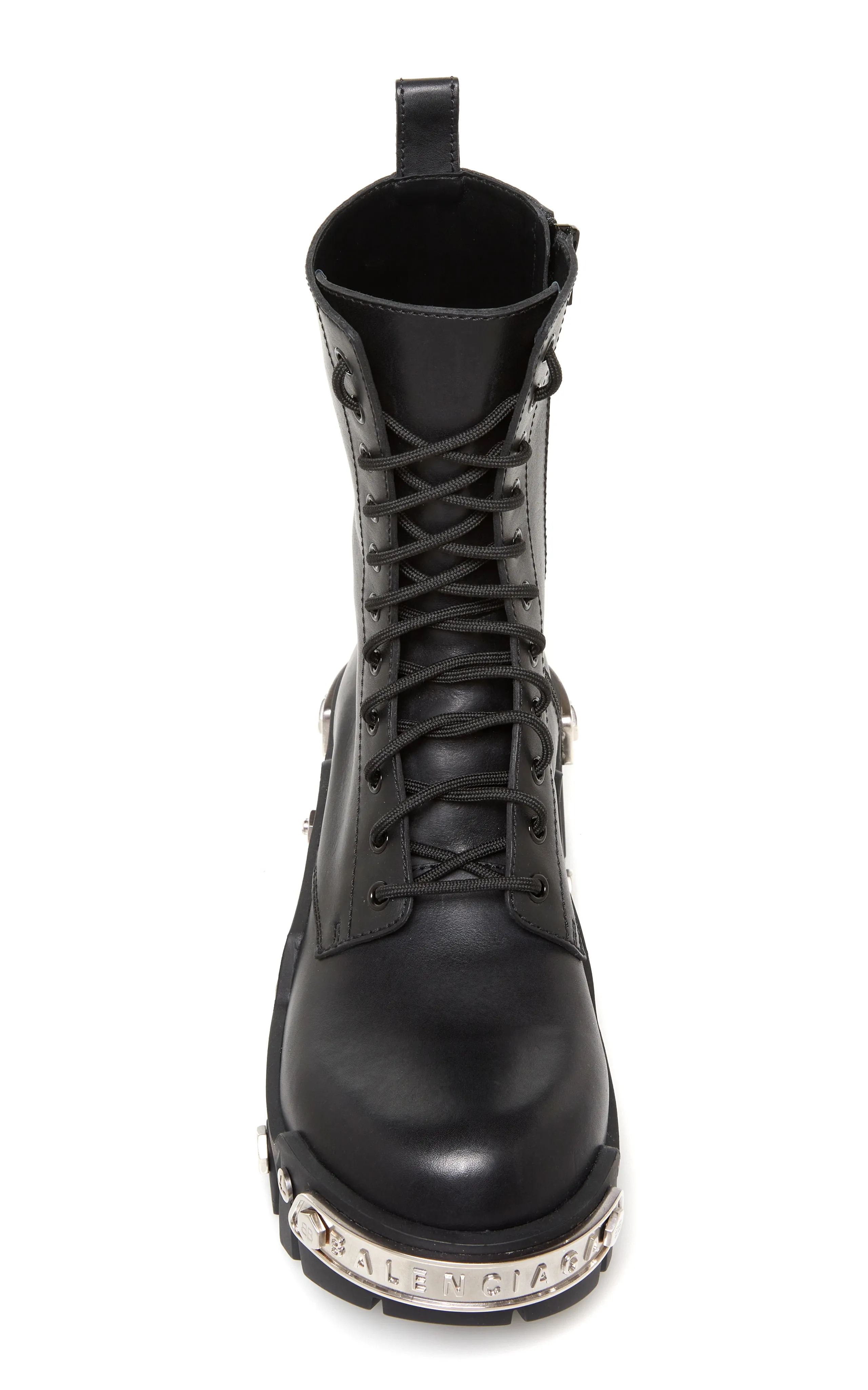 Bulldozer Platform Leather Combat Boots by Balenciaga