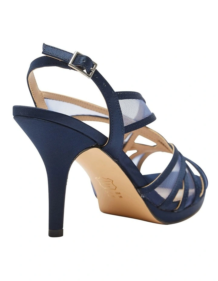 New Navy Satin Bess Sandals