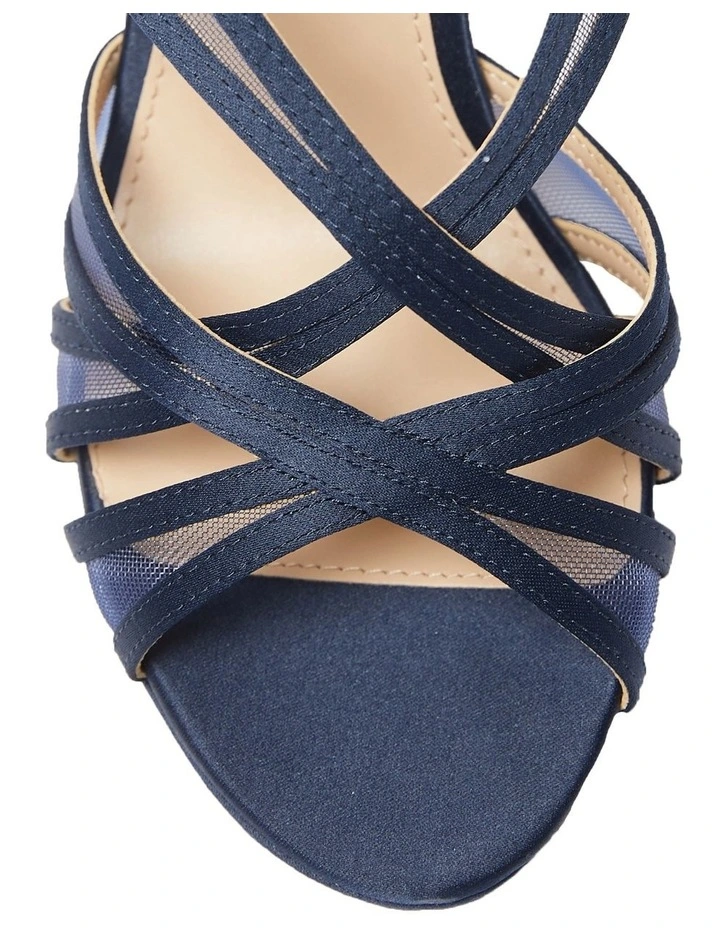 New Navy Satin Bess Sandals