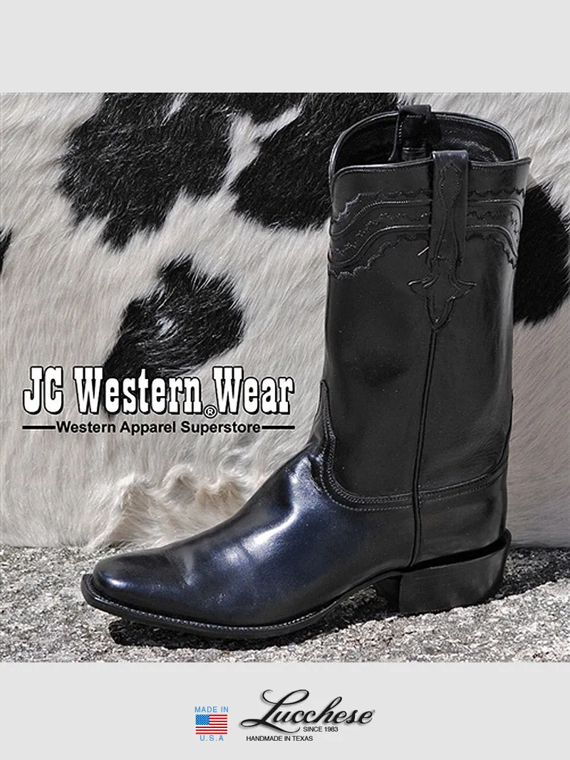 Black Lucchese Men's Classics Calfskin Western Cowboy Boots - L9500.K8