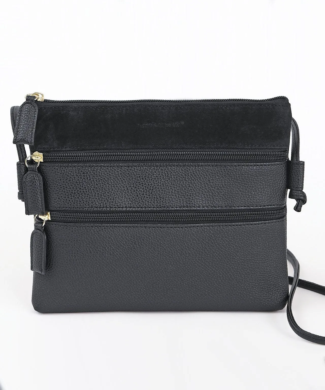 Trendy Black Multi Zip Bag