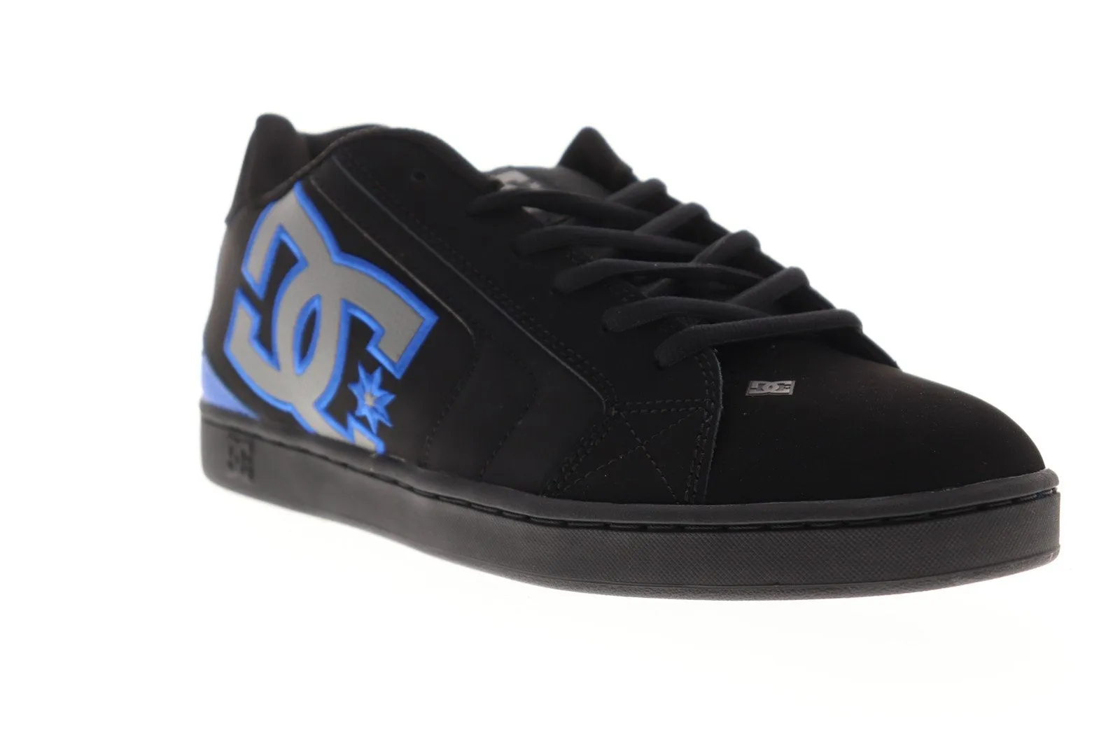 Black Nubuck Leather Skate Sneakers for Men - DC Net 302361