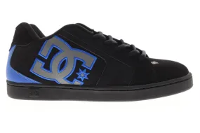 Black Nubuck Leather Skate Sneakers for Men - DC Net 302361