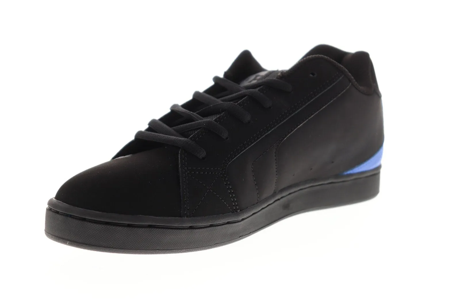 Black Nubuck Leather Skate Sneakers for Men - DC Net 302361