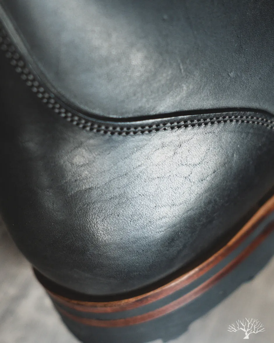 Black Waxed Horsebutt Service Boot - 2030