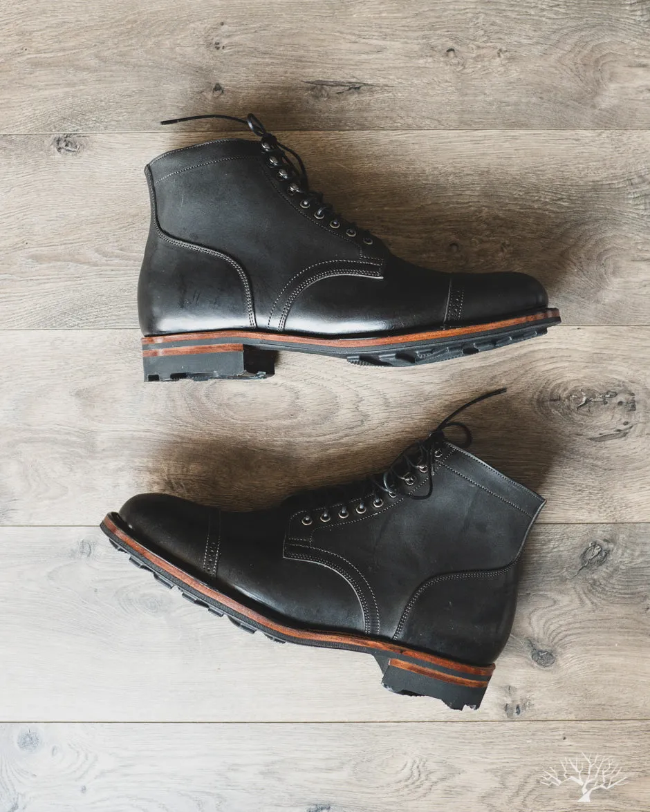 Black Waxed Horsebutt Service Boot - 2030