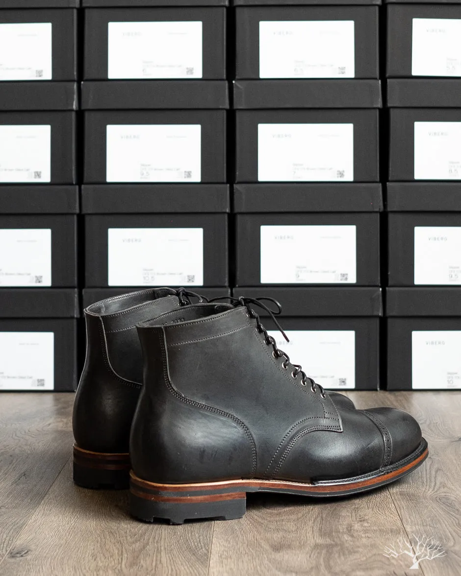 Black Waxed Horsebutt Service Boot - 2030