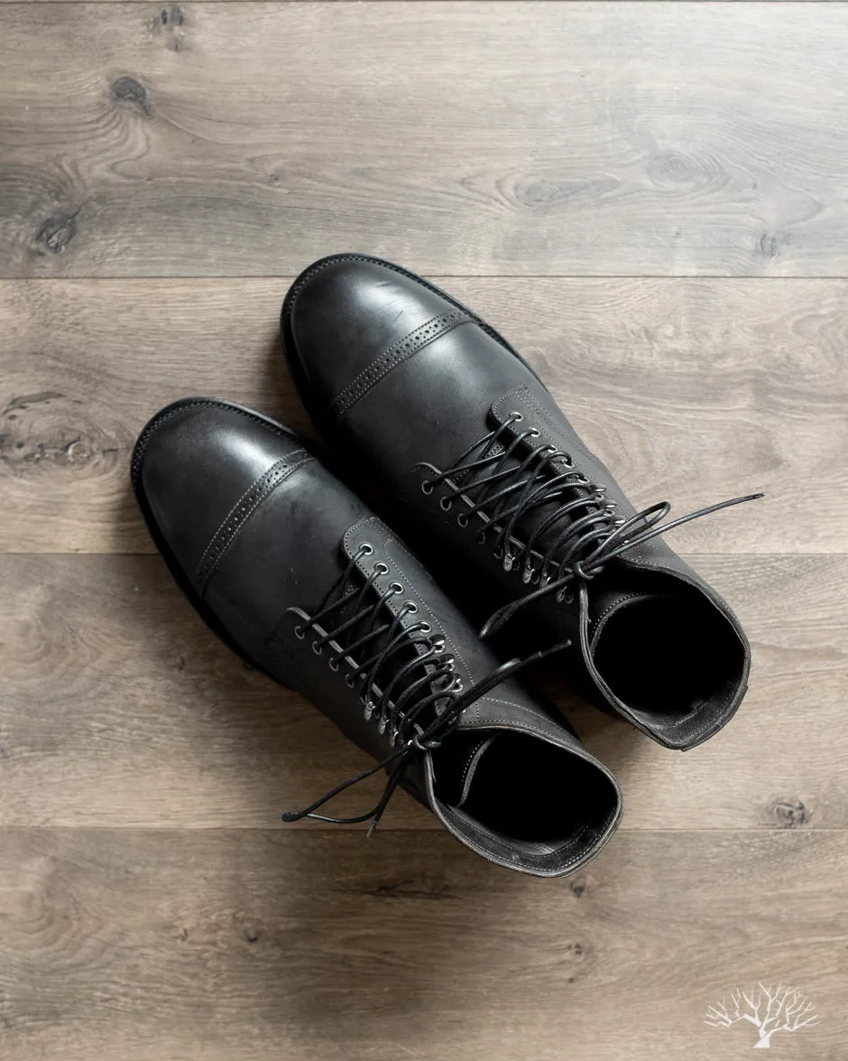 Black Waxed Horsebutt Service Boot - 2030