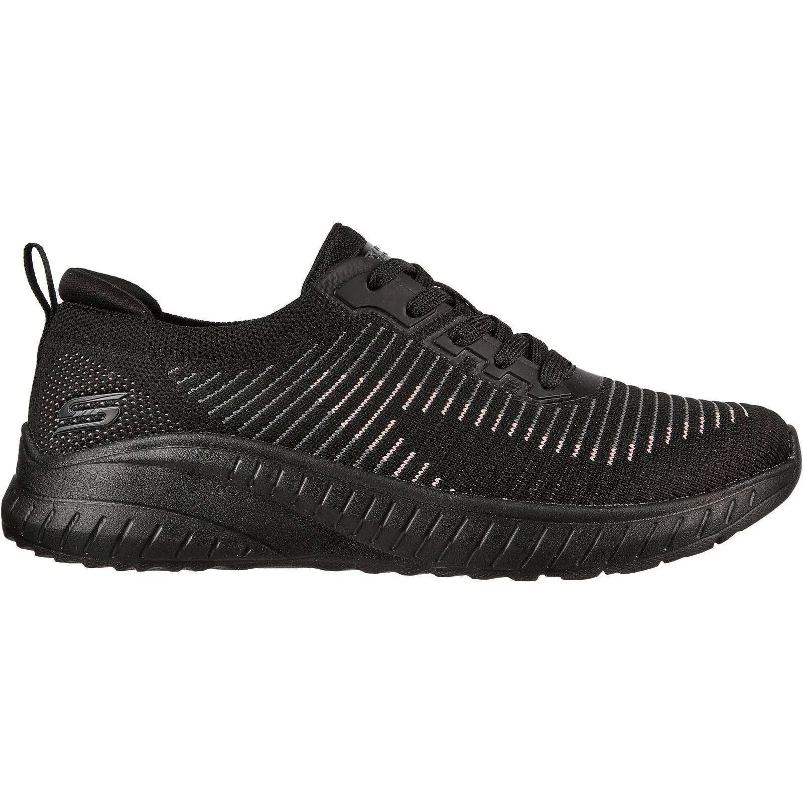 Black Wide Fit Women's Skechers Bobs Squad Chaos Renegade Sneakers - Item 117207