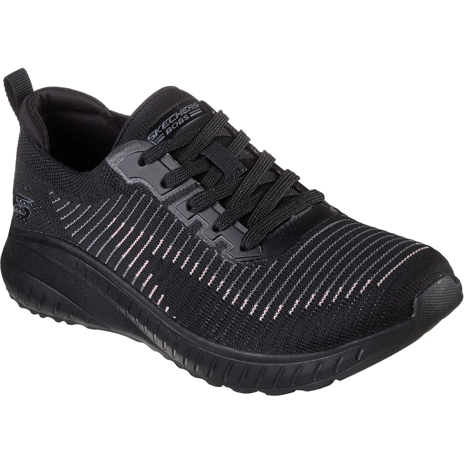 Black Wide Fit Women's Skechers Bobs Squad Chaos Renegade Sneakers - Item 117207