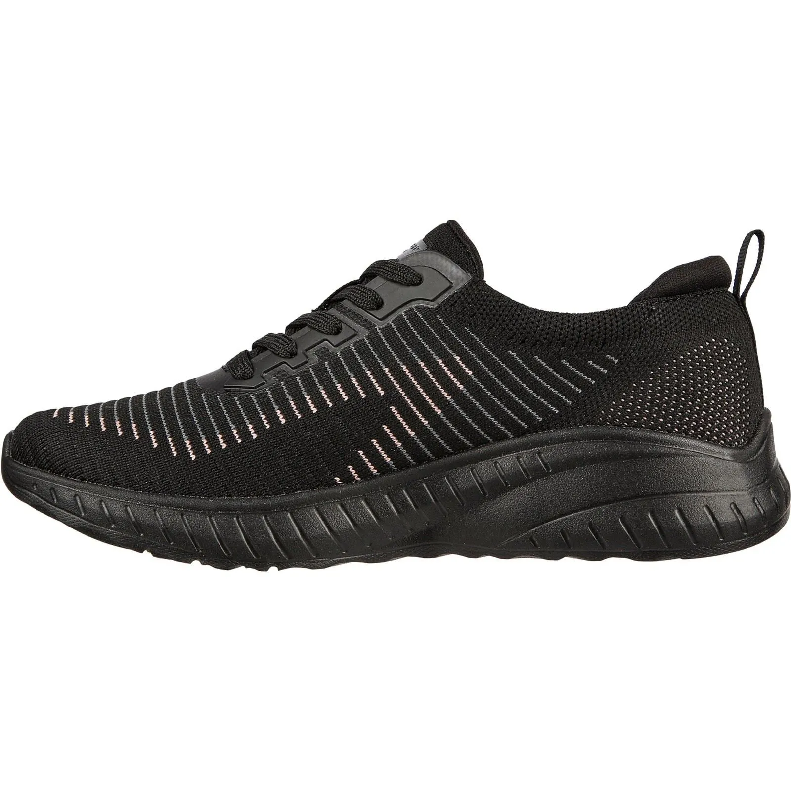 Black Wide Fit Women's Skechers Bobs Squad Chaos Renegade Sneakers - Item 117207