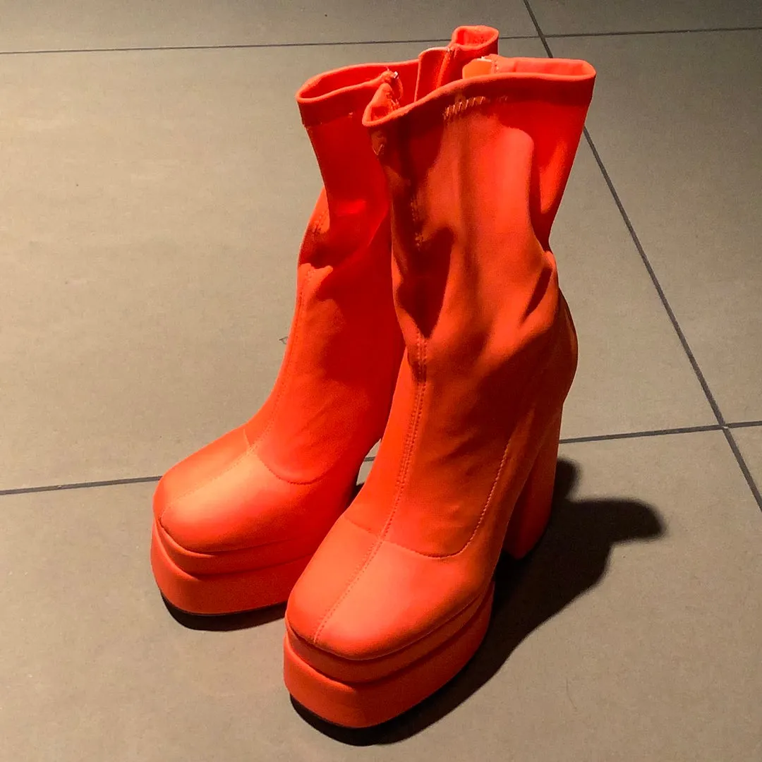 BOHO ORANGE PLATFORM boots