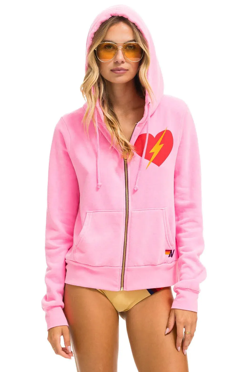 Lightning Bolt Zip-Up Hooded Sweatshirt