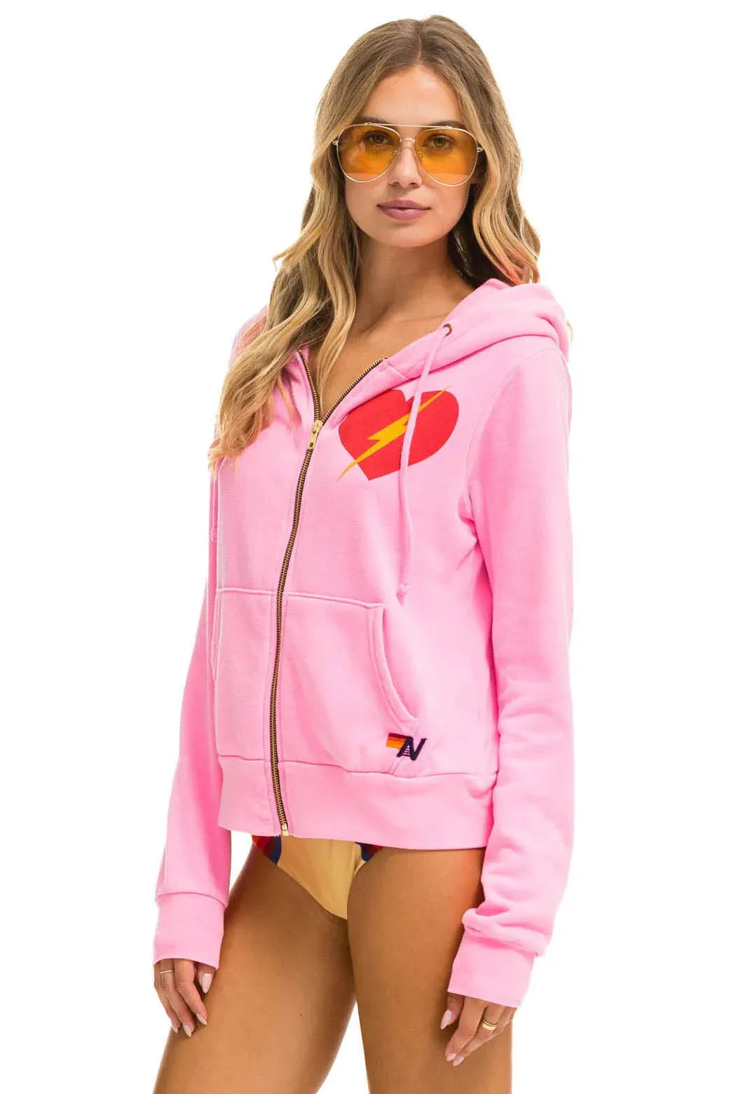 Lightning Bolt Zip-Up Hooded Sweatshirt