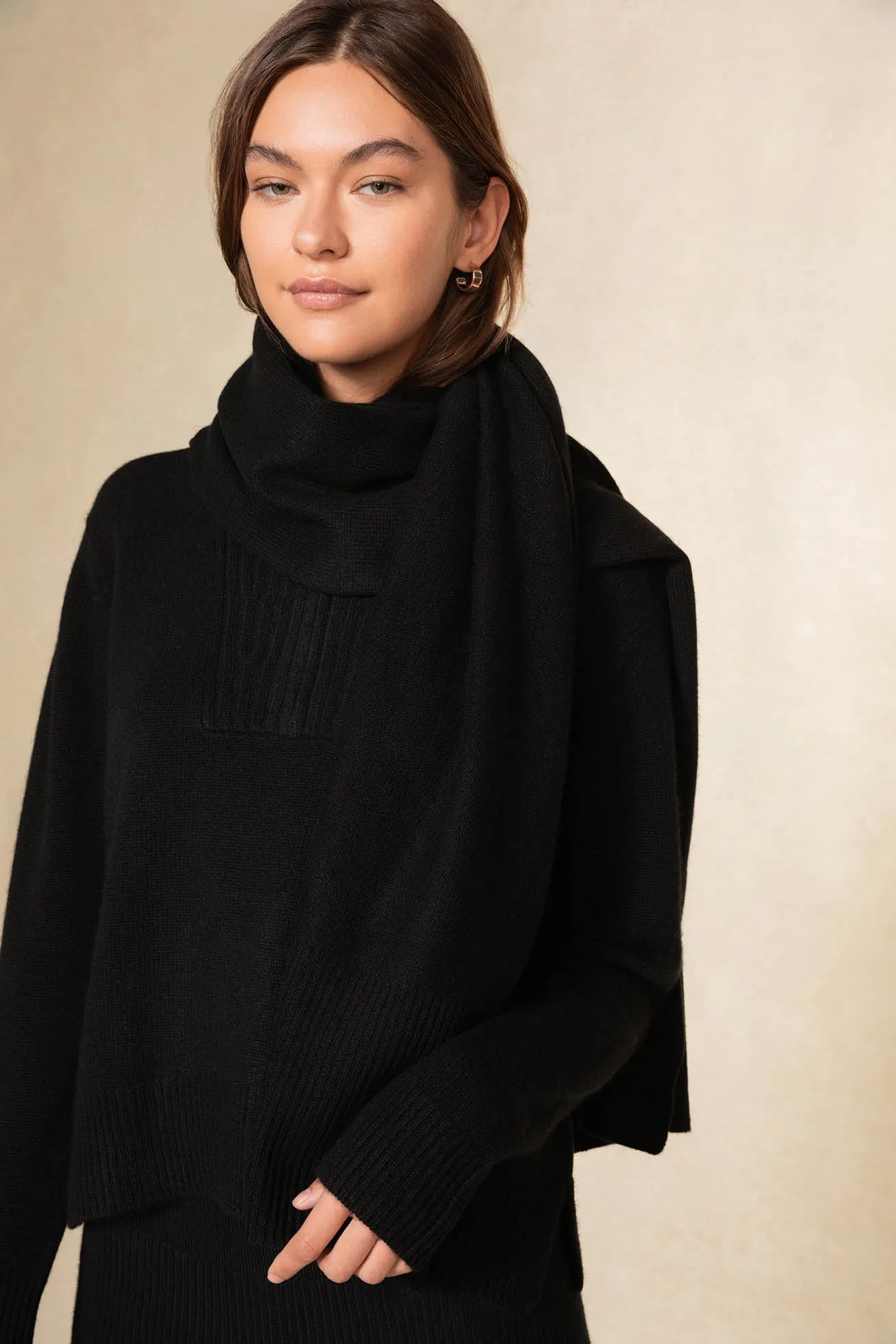 Cashmere Ribbed Scarf - BONNIE