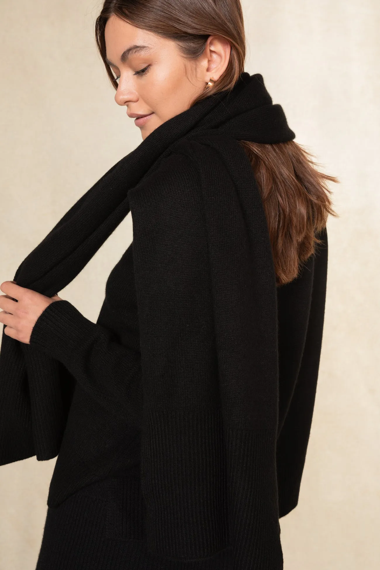 Cashmere Ribbed Scarf - BONNIE