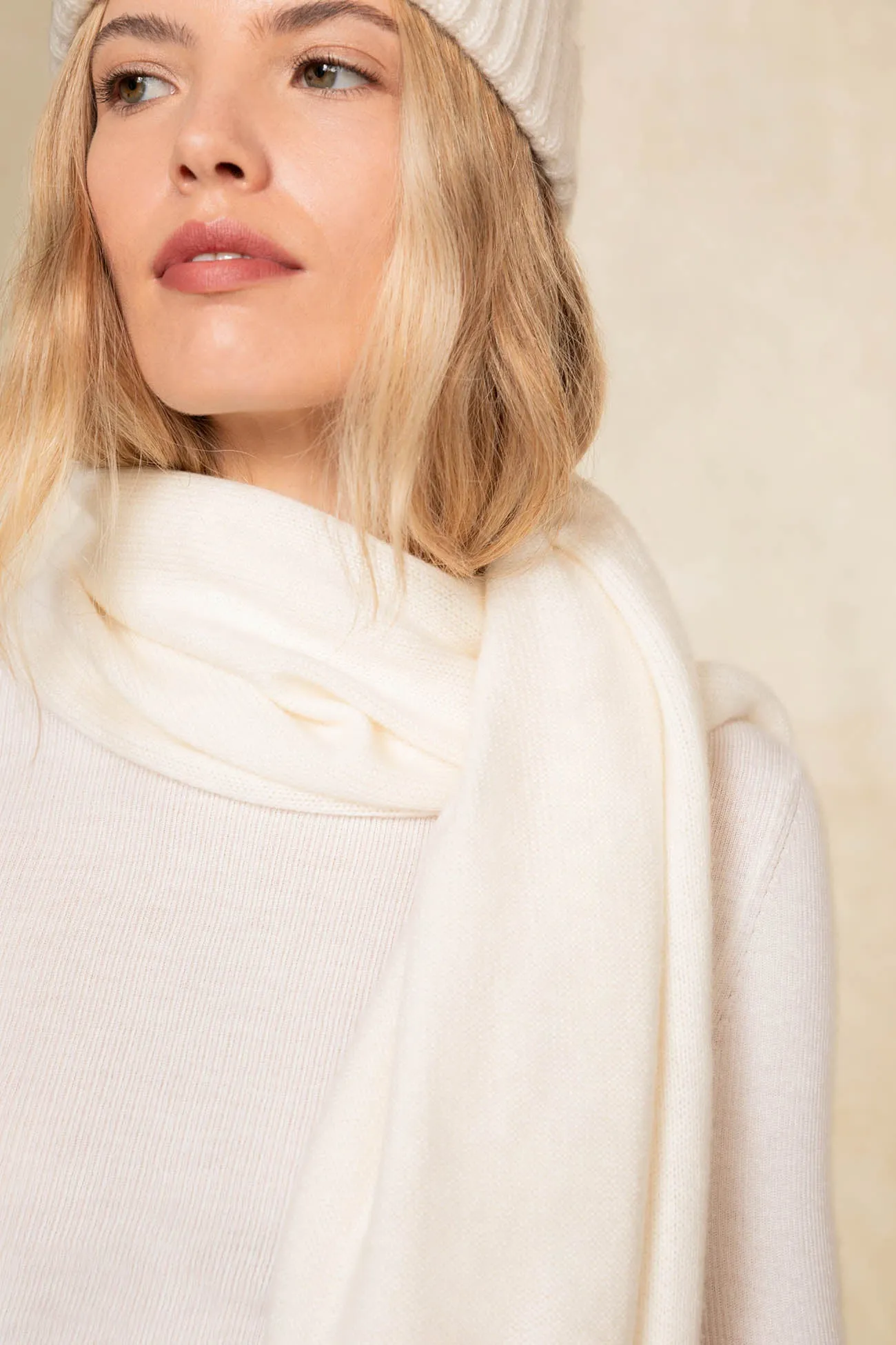 Cashmere Ribbed Scarf - BONNIE