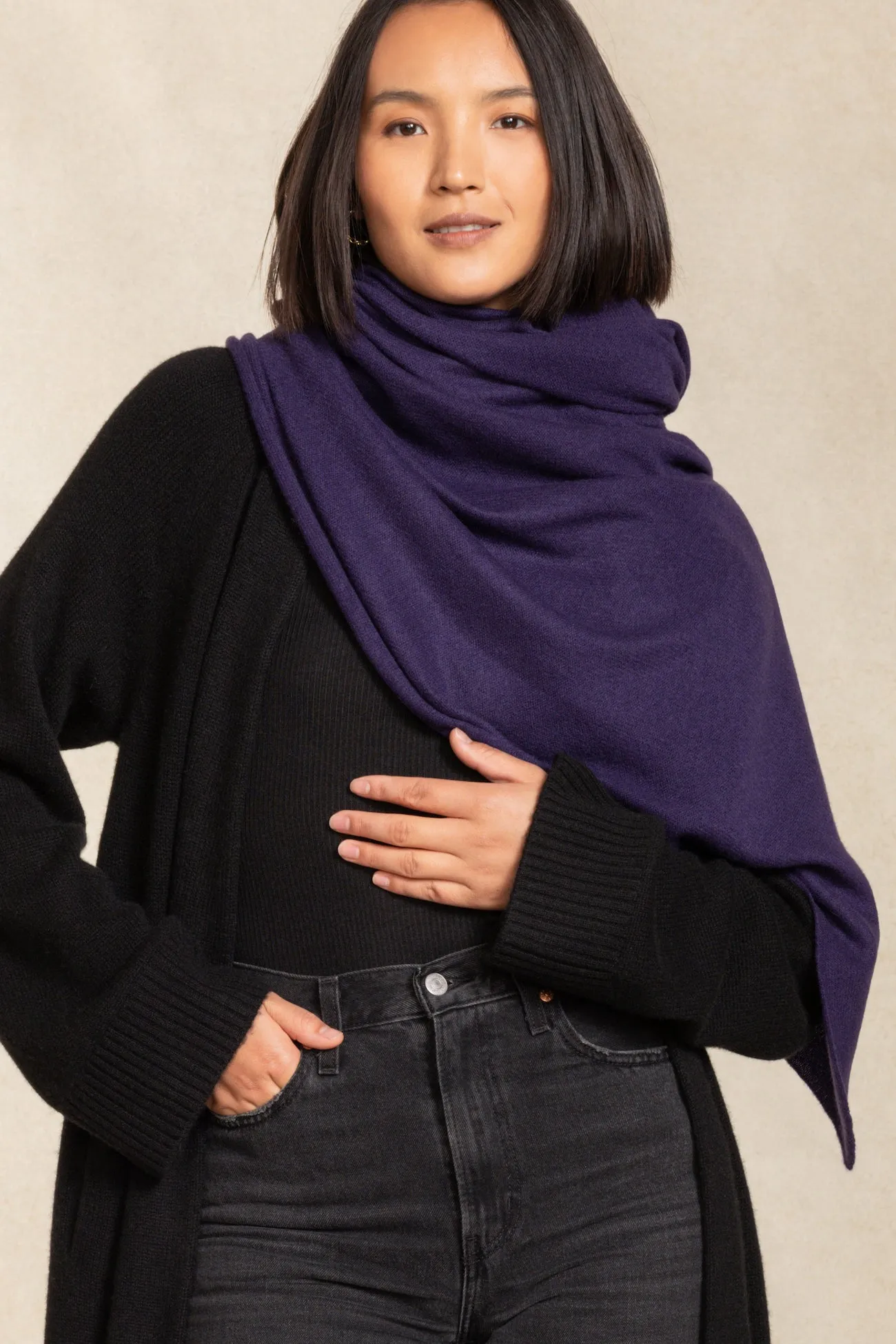 Cashmere Ribbed Scarf - BONNIE