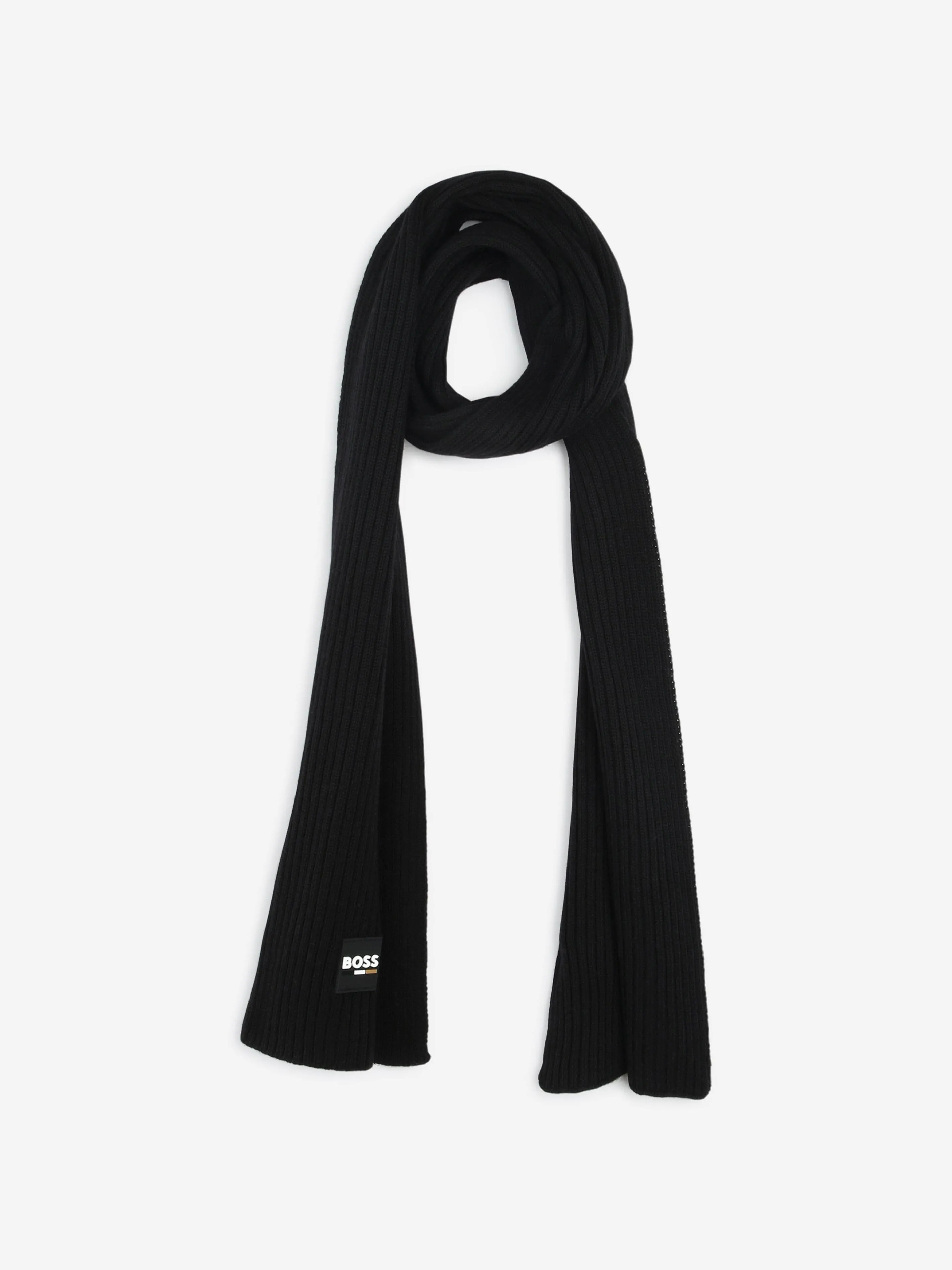 BOSS Boys Black Logo Scarf