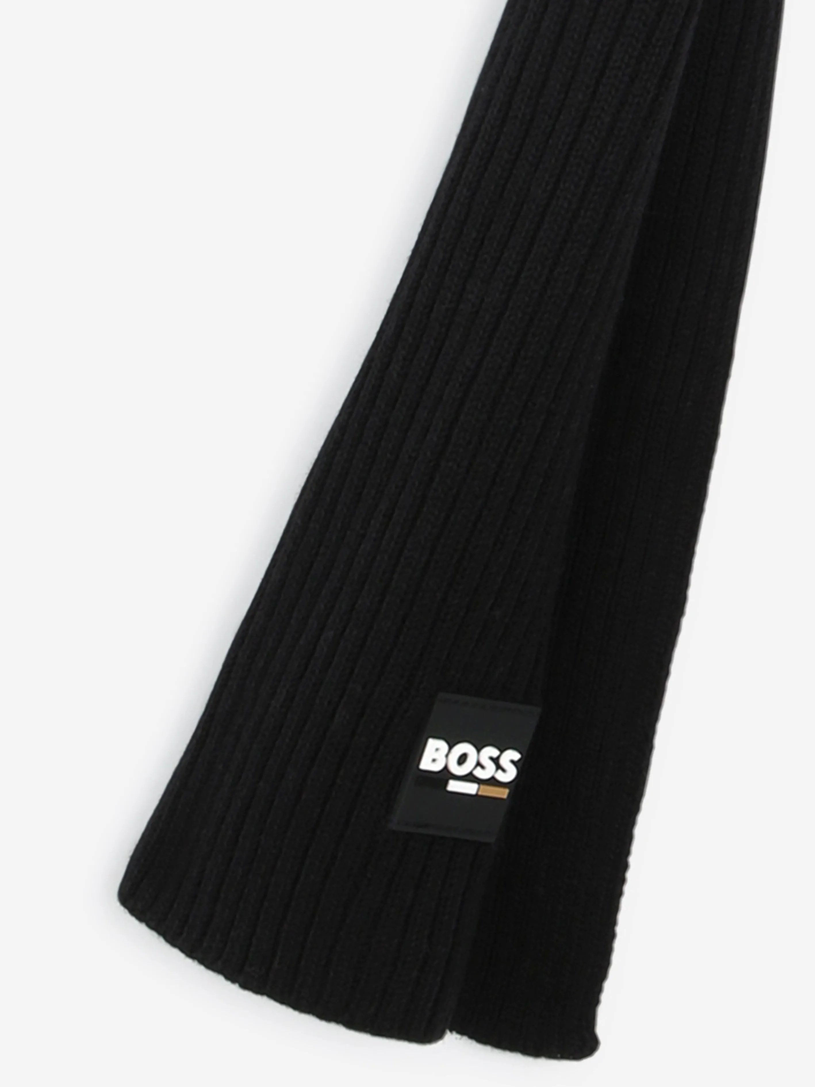 BOSS Boys Black Logo Scarf