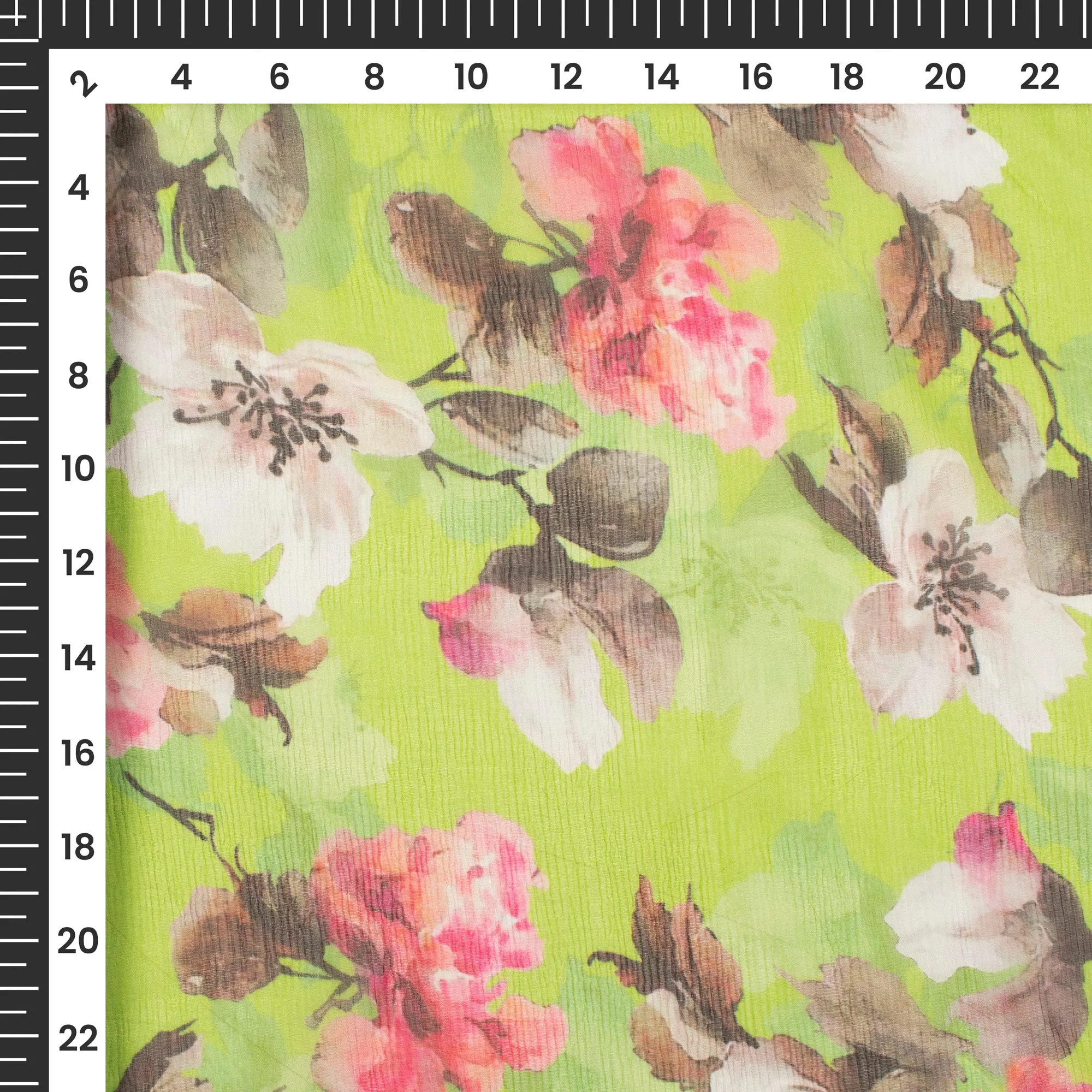 Bouquet Bliss: Bemberg Chiffon Fabric with Floral Digital Print