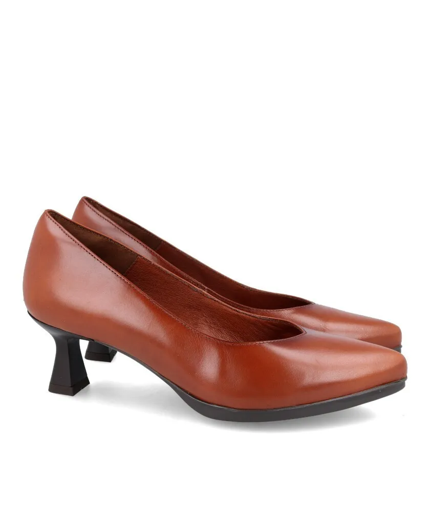 Brown Low-Heeled Women's Shoes