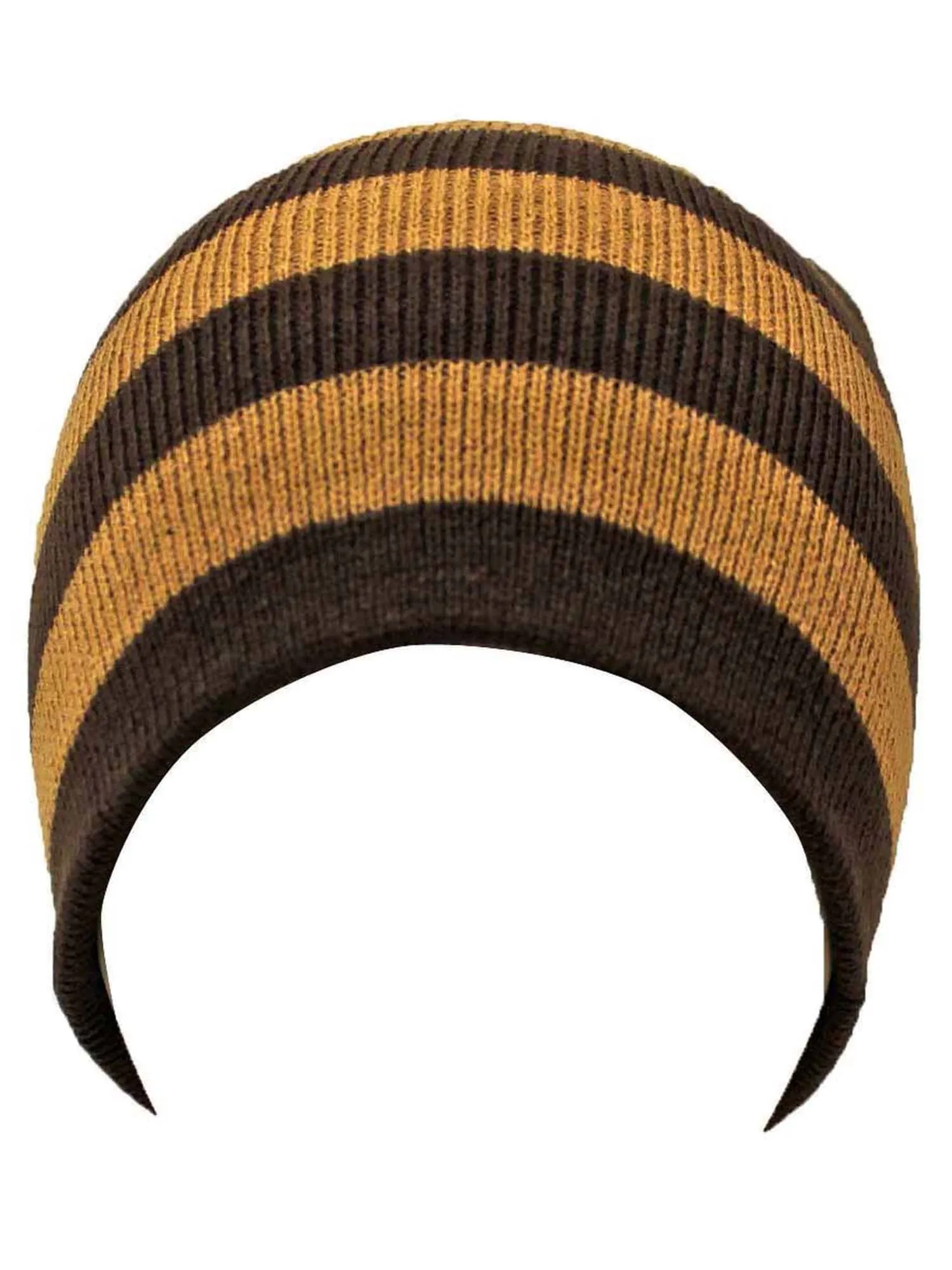 Brown Tan Striped Knit Beanie For Sale