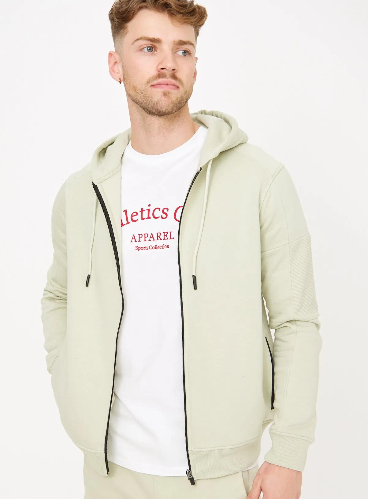 Neutral Ottoman Zip-Through Hoodie in XL Size - Tu - Sweatshirts & Hoodies, Buy Now