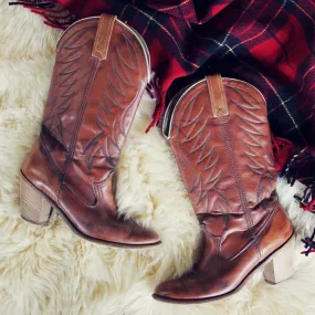 Vintage Caramel Stitch Boots