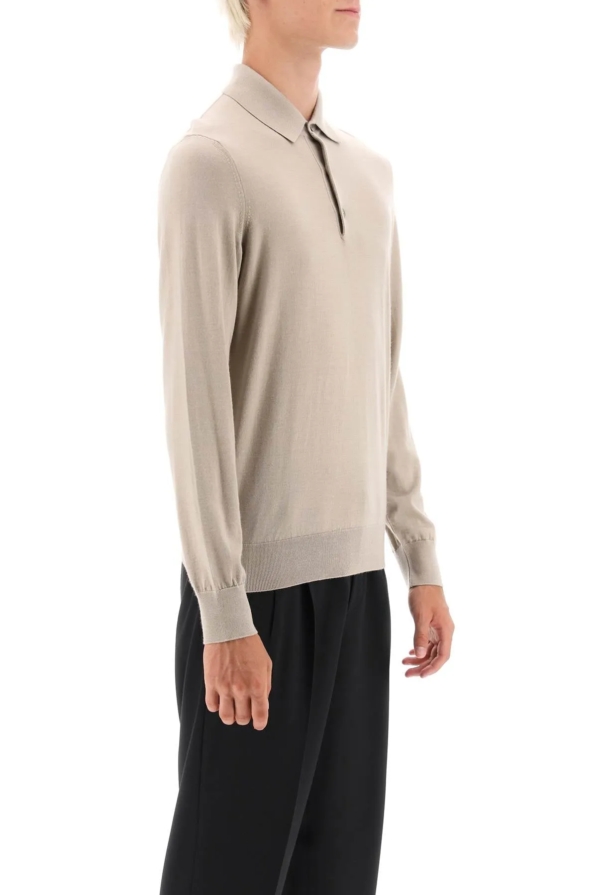 Cashseta Polo Sweater - > Cashmere Polo Sweatshirt