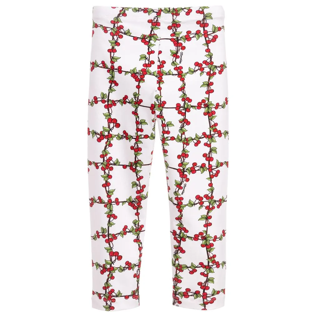 Cherry White Teen Leggings