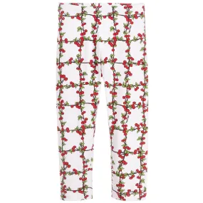 Cherry White Teen Leggings