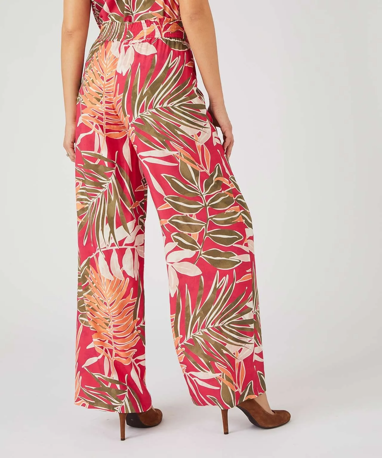 Printed Climatyl Wide-leg Trousers