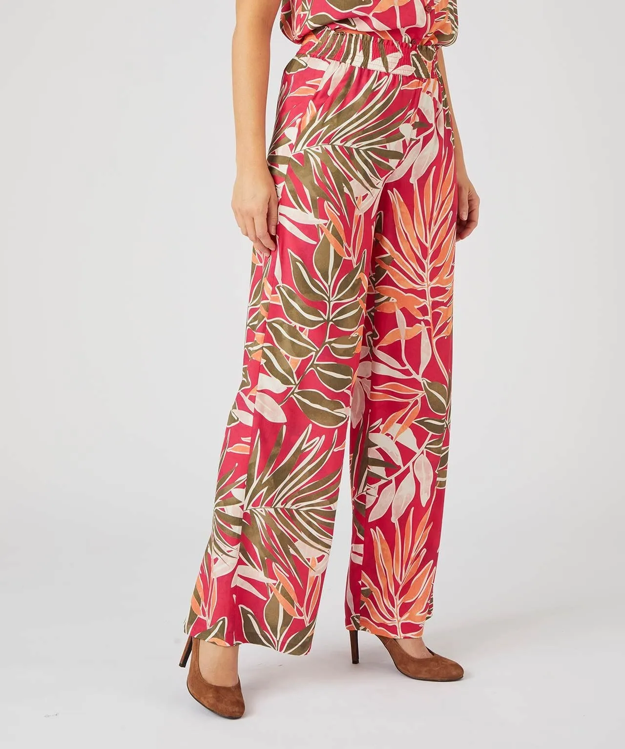 Printed Climatyl Wide-leg Trousers