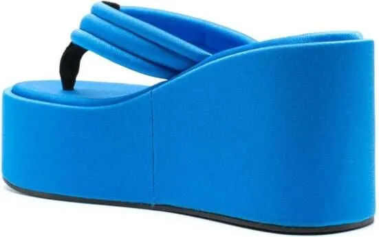 Coperni logo wedge sandals in blue color