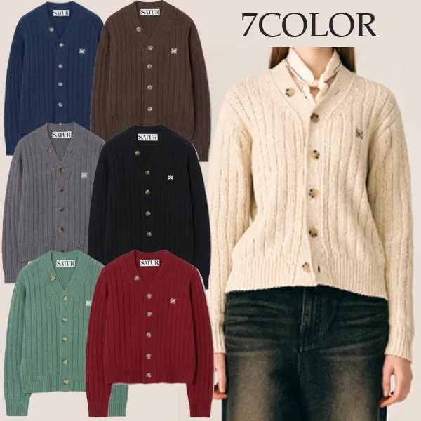 Cotton Logo Cardigans SATUR