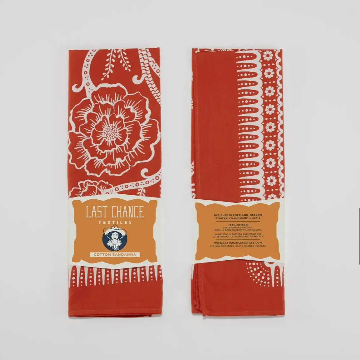 Cotton Bandana Scarf - Terracotta