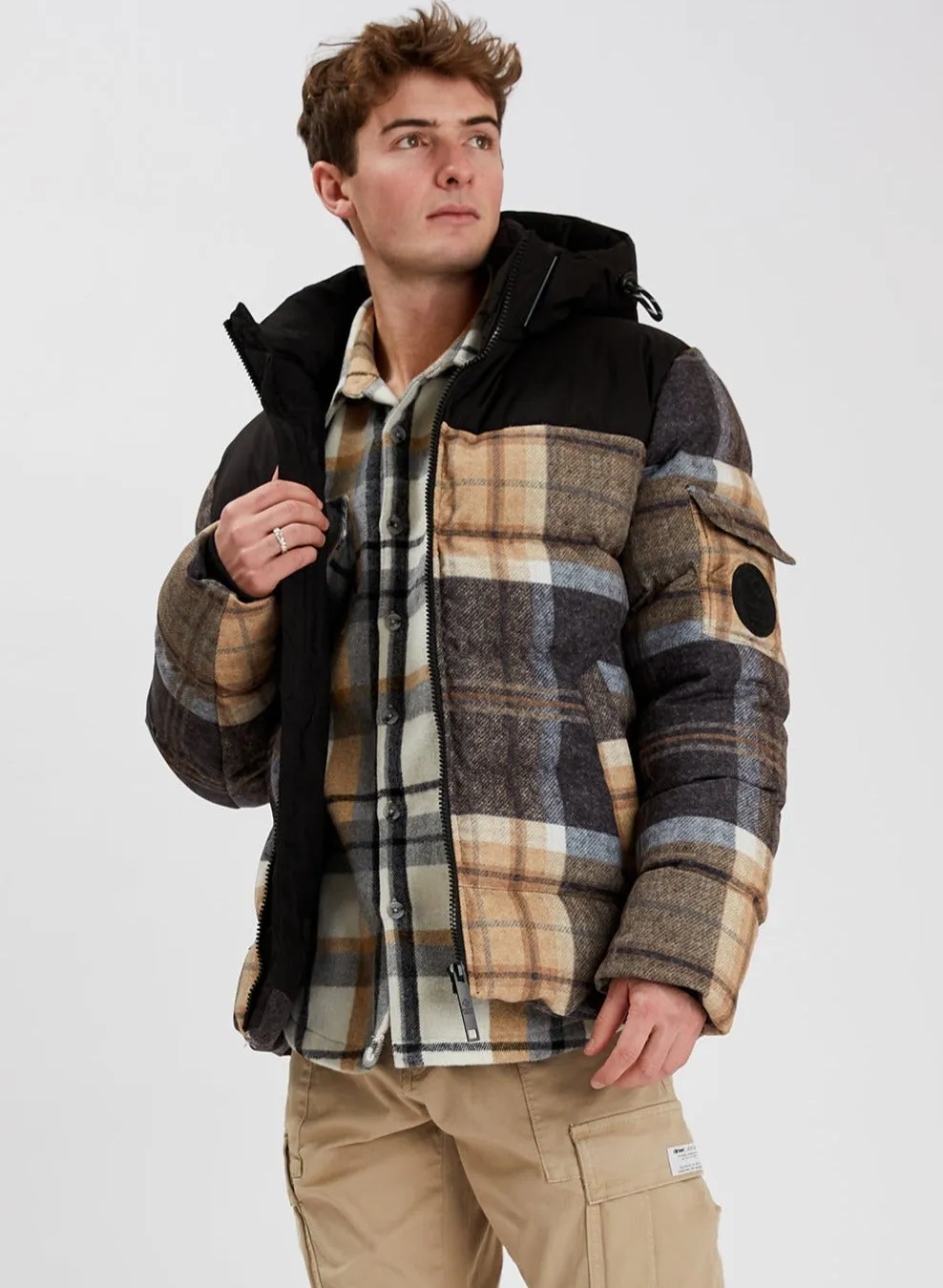 COURCHEVEL Cashmere-Touch Plaid Jacket || COURCHEVEL Cashmere Fleece Jacket