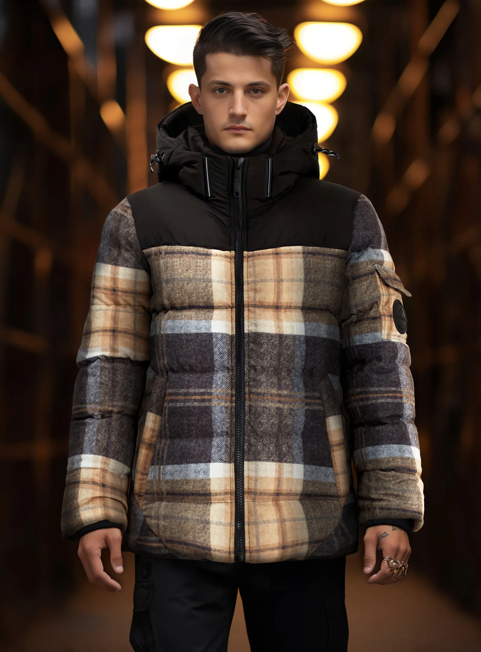 COURCHEVEL Cashmere-Touch Plaid Jacket || COURCHEVEL Cashmere Fleece Jacket