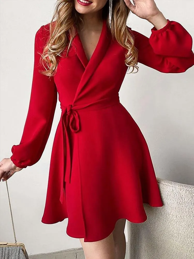 Crimson Midi Dress for Party