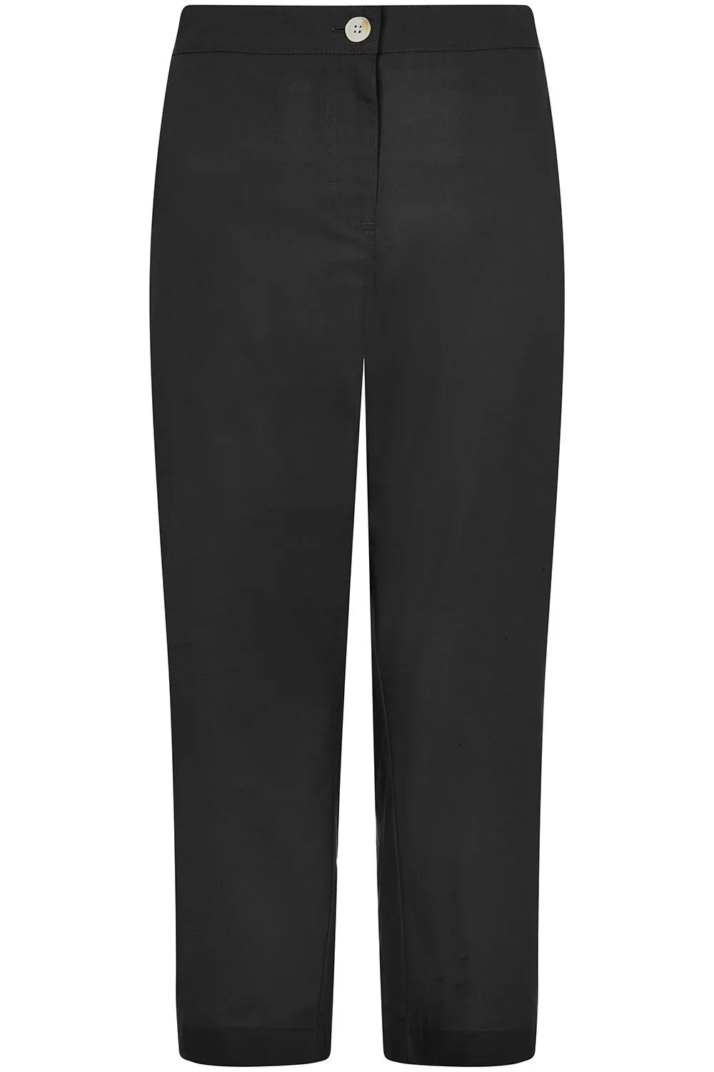 Cropped Trousers with Elastic Waistband