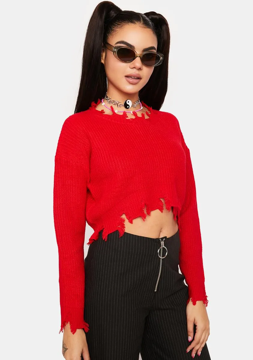 Cropped Love No Priorities Sweater