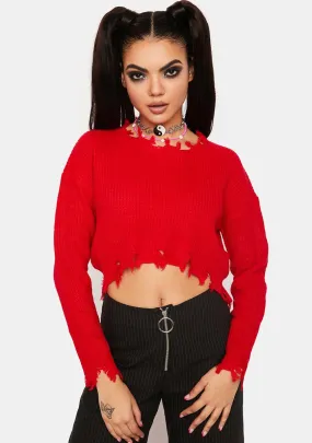 Cropped Love No Priorities Sweater