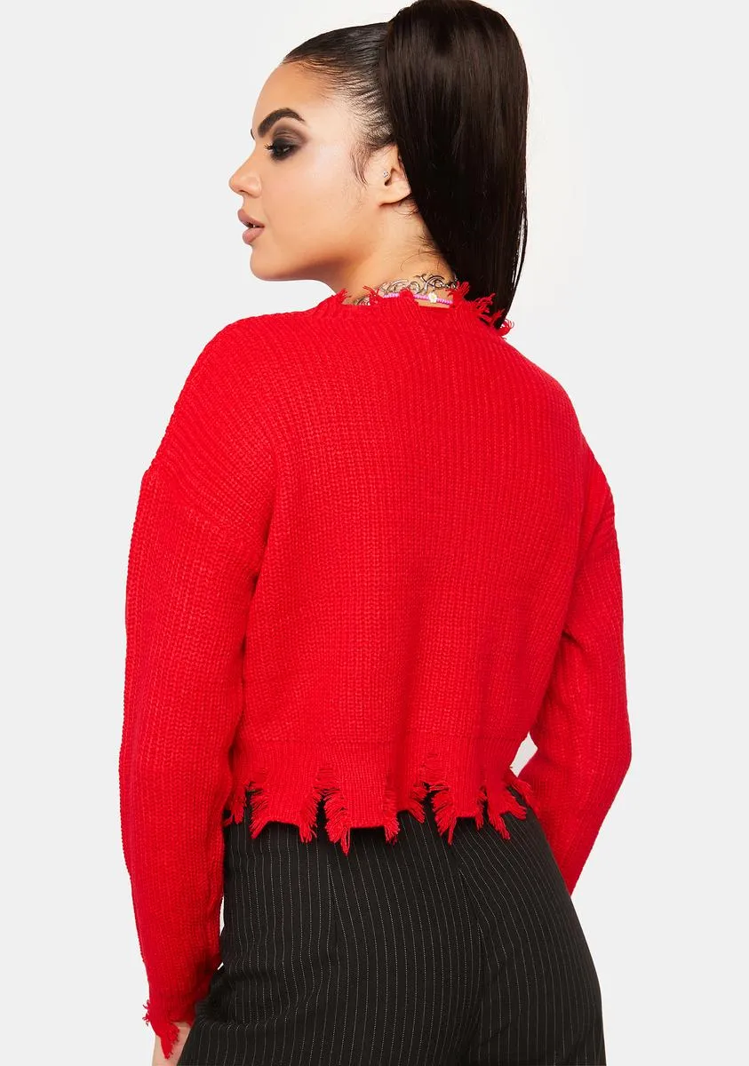 Cropped Love No Priorities Sweater